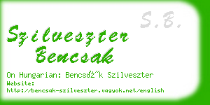 szilveszter bencsak business card